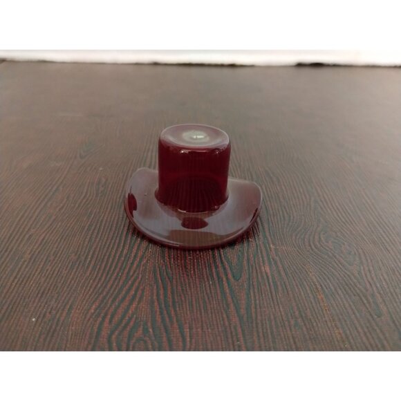 Miniature Burgundy Glass Hat-Shaped Decorative Figure - Picture 1 of 3
